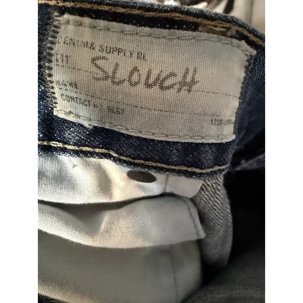 Denim & Supply Ralph Lauren Mens Blue Dark Wash faded Slouch Jeans 42 X 32